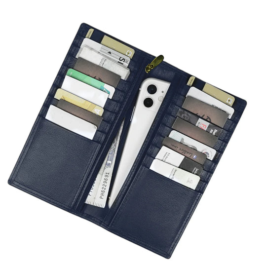 Artist Executive Leather Long Wallet - Blue