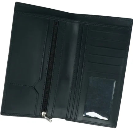 Artist-18 Pockets Leather Long Wallet-BLACK
