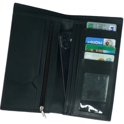Artist-18 Pockets Leather Long Wallet-BLACK