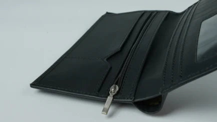 Artist-18 Pockets Leather Long Wallet-BLACK
