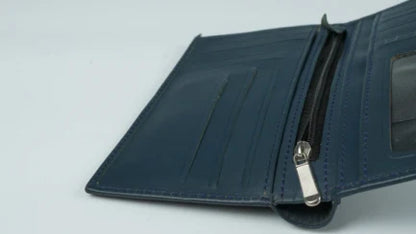 Artist-18 Pockets Leather Long Wallet-Blue