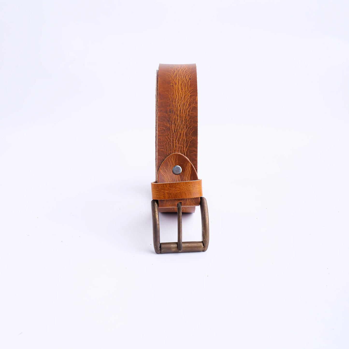 Artist Rustic Leather Casual Jeans Belt For Men - Saddle Tan