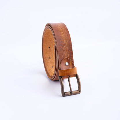 Artist Rustic Leather Casual Jeans Belt For Men - Saddle Tan