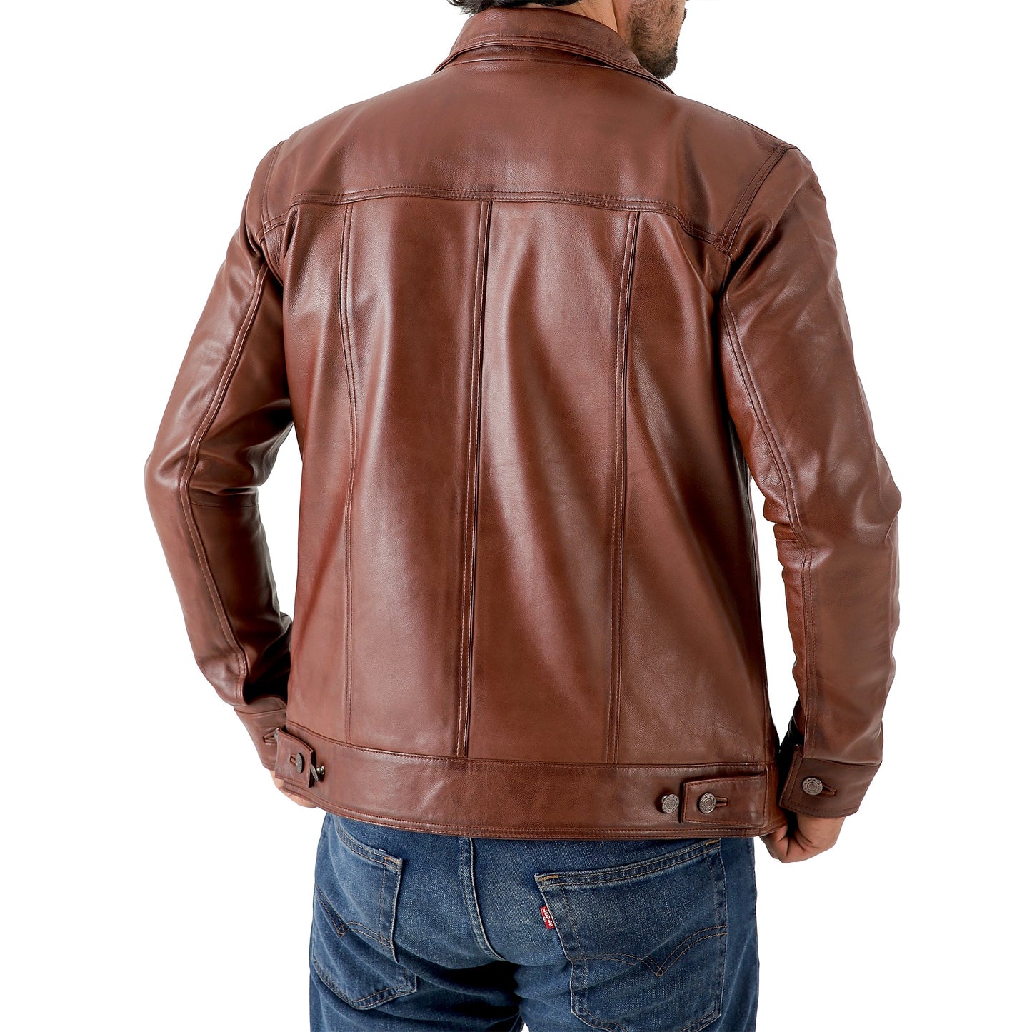 Artist Men’s Leather Trucker Jacket