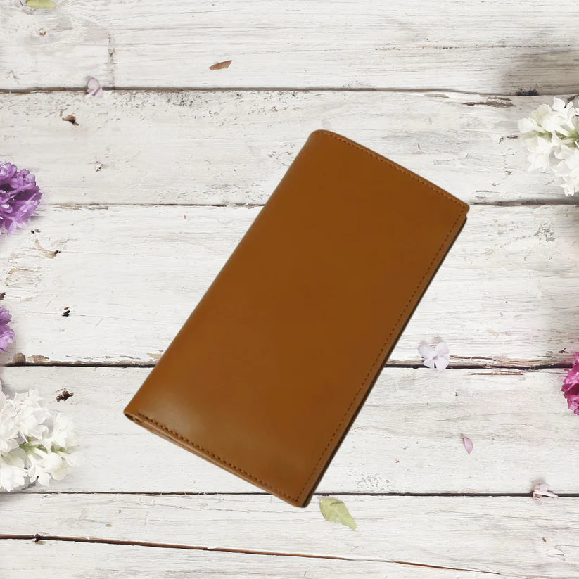 Artist-18 Pockets Leather Long Wallet-Tan