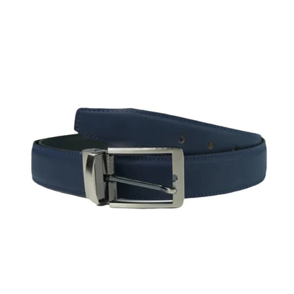 BLACK BLUE Double Sided Reversible Men's' Leather Belt