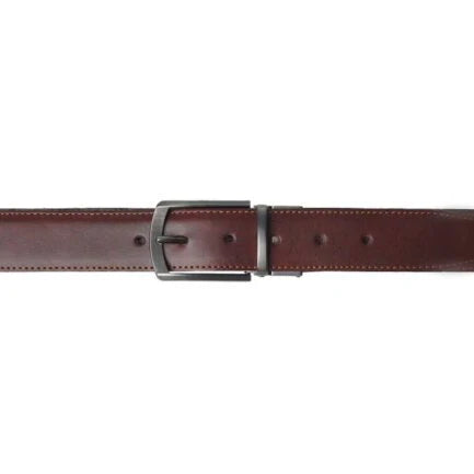 Chromium Double Sided Reversible Men's' Leather Belt-Black Dark Brown