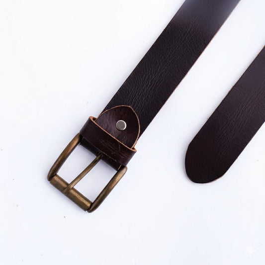 Artist Rustic Leather Casual Jeans Belt For Men - Chocolate Brown