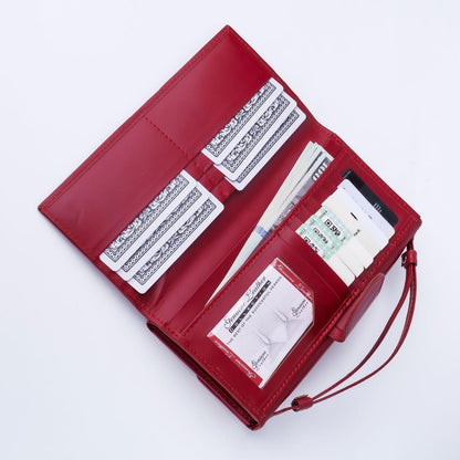 Artist Nova-Womens Handle Leather Clutch Wallet-Red