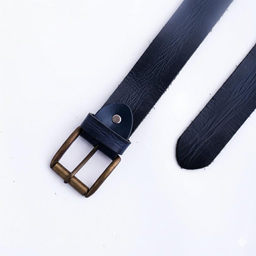 Artist Rustic Leather Casual Jeans Belt For Men-Blue