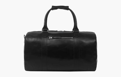 The Leather Artist Travel Leather Duffle Bag-BlackHand Polished Excella Zippers