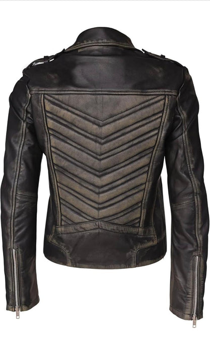 Women’s Genuine Lambskin Biker Jacket – Asymmetrical Motorcycle Style