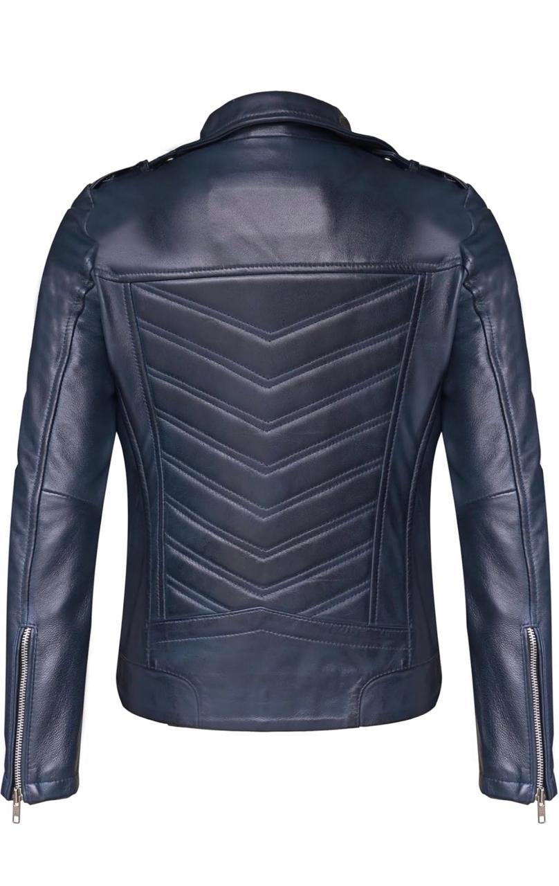 Women’s Genuine Lambskin Biker Jacket – Asymmetrical Motorcycle Style