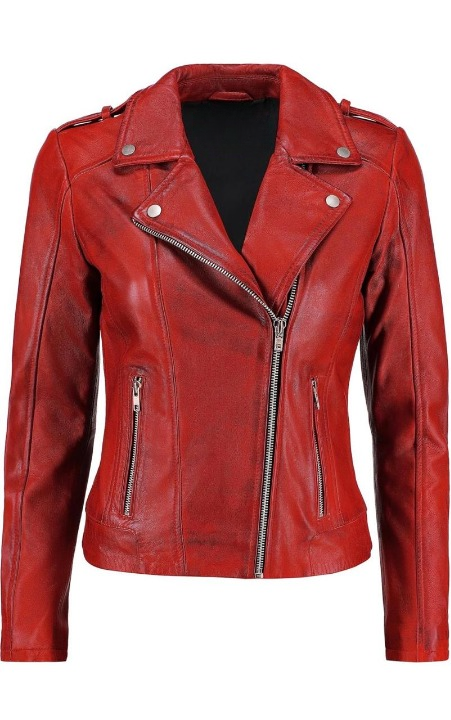 Women’s Genuine Lambskin Biker Jacket – Asymmetrical Motorcycle Style