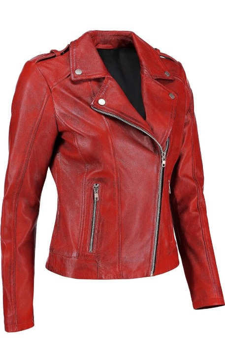 Women’s Genuine Lambskin Biker Jacket – Asymmetrical Motorcycle Style