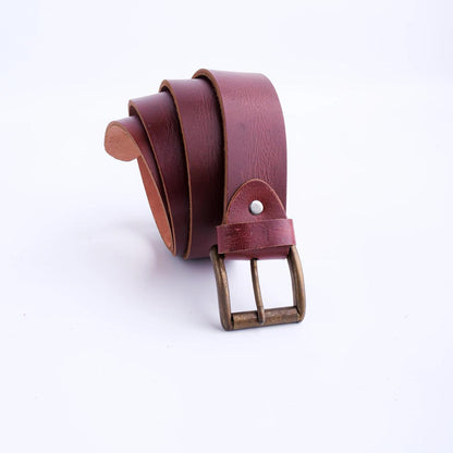 Rustic Leather Casual Jeans Belt For Men - Chestnut Brown