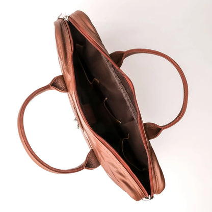 Artist Executive Leather Laptop Bag-Tan